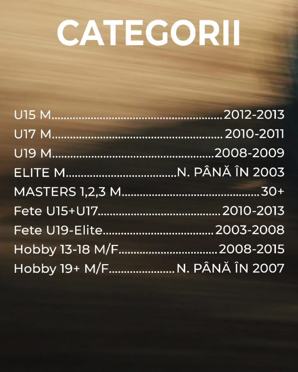 Race categories NH DH Azuga 2026